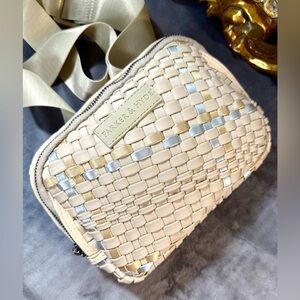 Parker & Hyde Cream and Gold Woven Crossbody Bag